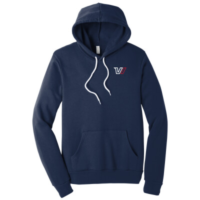 Bella Canvas Sponge Fleece Hoodie - left chest white & red logo   Thumbnail